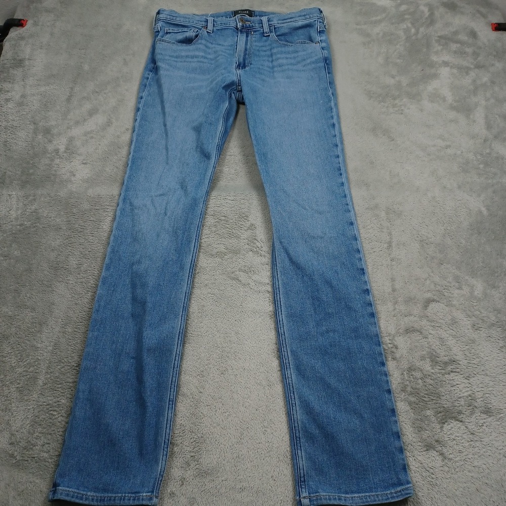 Paige Jeans Mens 31 Blue Denim Federal Straight Pockets Stretch Modern